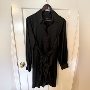 Shirt dress with wrap front